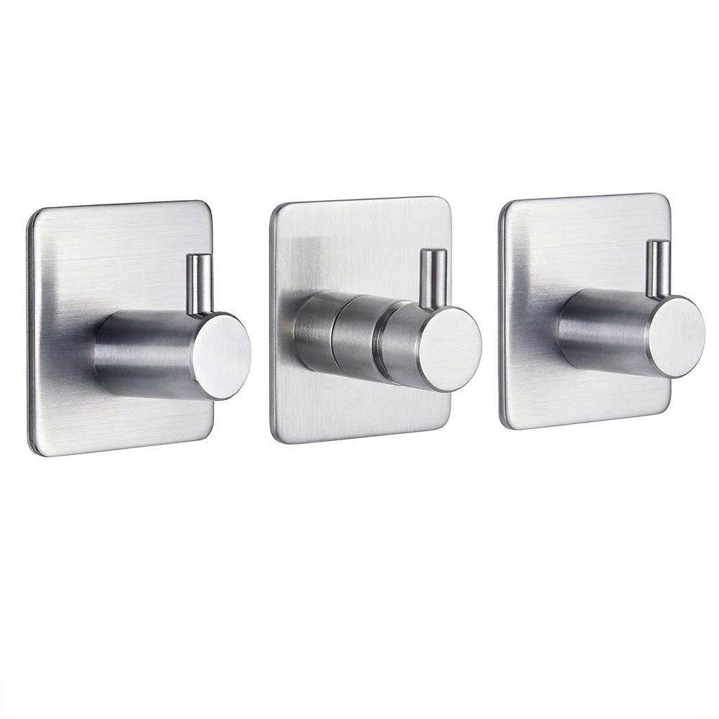 Perchero de Pared Autoadhesivo Acero Inoxidable. Ganchos